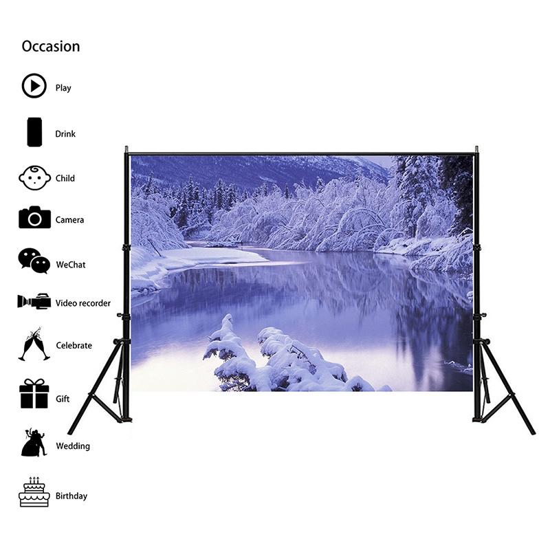Winter Nature Landscape Photography Background Snow Mountain Forest Studio Photo Backdrops Christmas Theme Living Room Wall Hanging Tapestry Decor