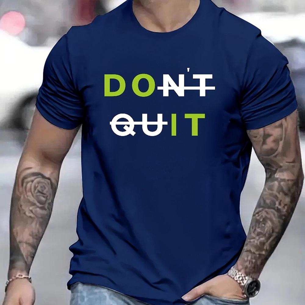 Summer Casual Street Men's T-Shirt Clothing Minimalist Versatile Letter Print Menswear Soft Breathable O-neck T-shirts