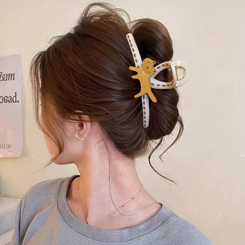 Advanced Sense 2025 Cute Cartoon Shark Claw Hair Clip - Large Size Bun Clip for Women