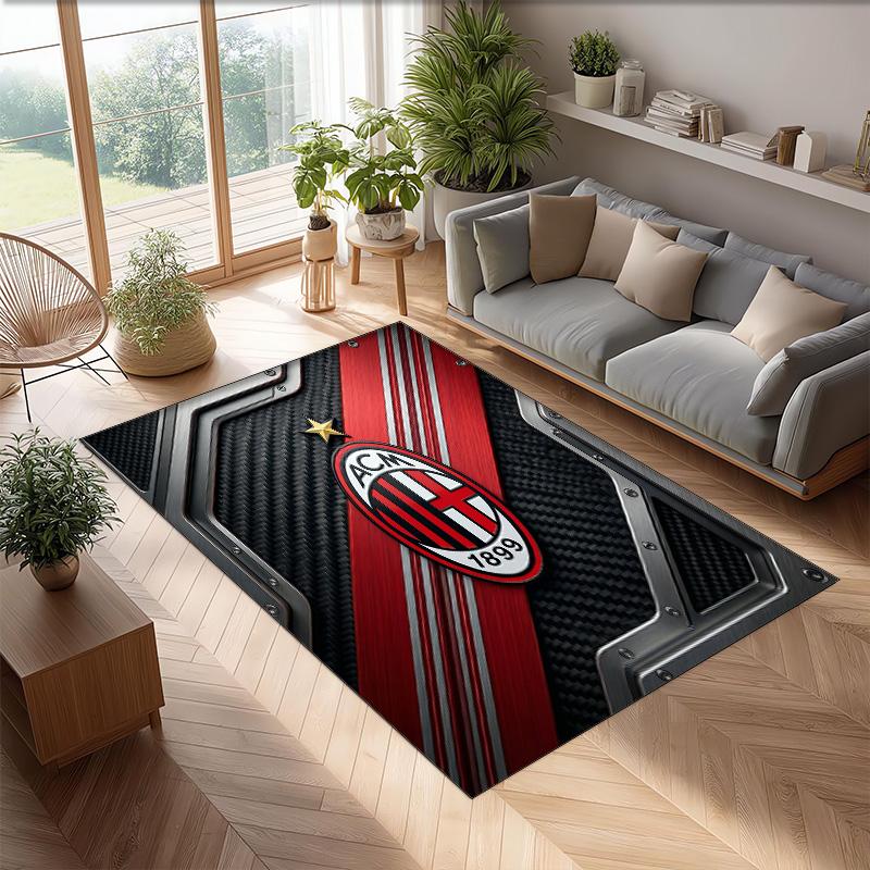 AC Milan Printed Flannel Area Rug Non Slip Soft Polyester Floor Carpet Indoor Decor Mat for Bedroom Living Room Sofa Game Room Home Decoration