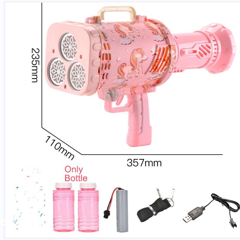 N-Delikli Roket Elektrikli Işıklı Baloncuk Tabancası Çocuklar İçin Otomatik Baloncuk Makinesi Üfleyici Sabun Köpükleri Çocuklar Açık Hava Oyuncak Parti İçin