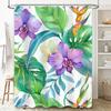Art Deco Style Shower Curtain with Green Floral Print Modern Home Decor Bathroom Fabric Shower curtain for Bathrooms Ships World