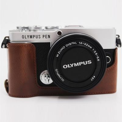 Kameratasche PU-Leder Halbkörpergehäuse Für Olympus PEN E-P7 EP7 Untere Abdeckung Batterieöffnung