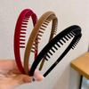 Velours Antislip Getande Hoofdband voor Vrouwen: Herfst/Winter Haarclip voor Gezichtswas, Pony Controle en Frizz Taming