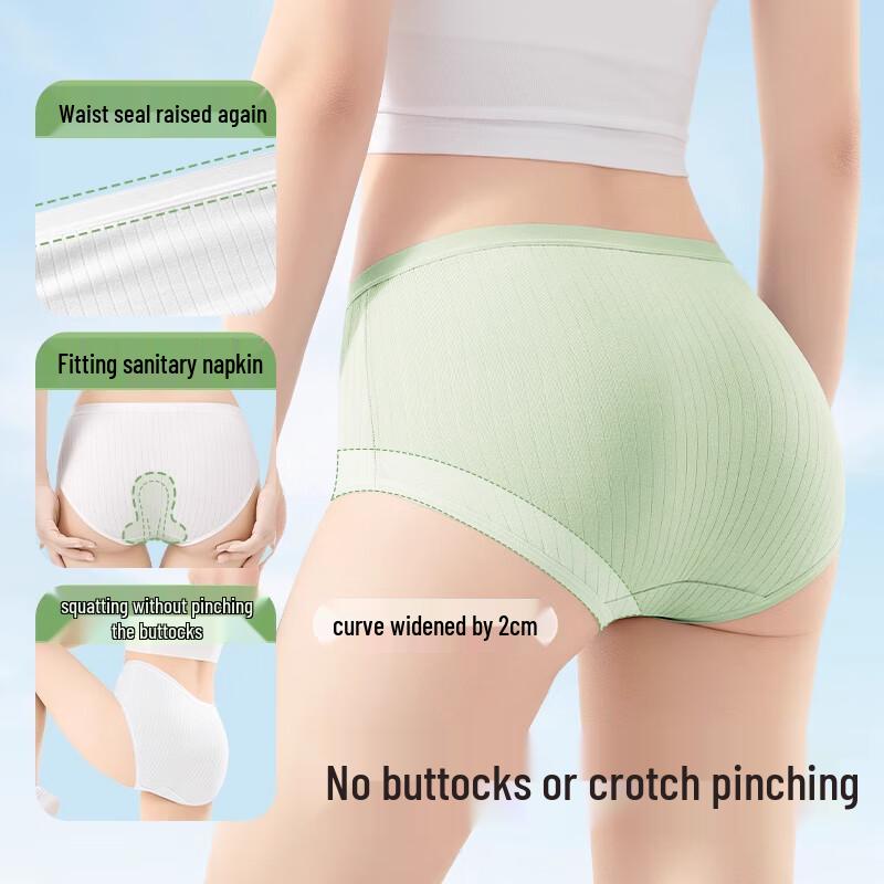 BADIGAO Women's Disposable Cotton Striped Underwear (30-Pack)