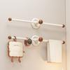 Premium Towel Rack, No-Drill Bathroom Wall-Mounted Storage Shelf, Integrated Rod for Towels