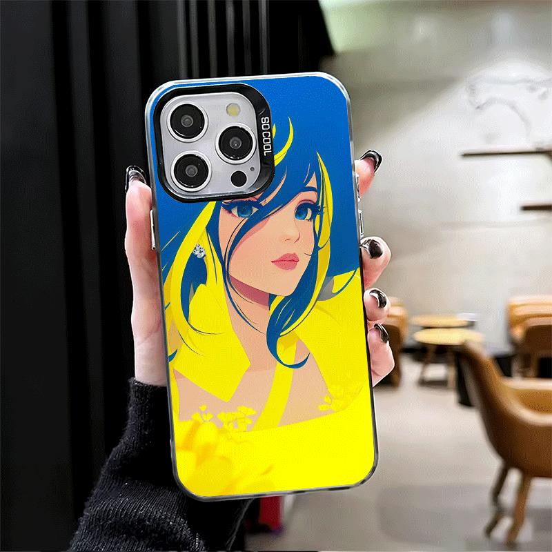 Blue Yellow Ukrainian Girl Shockproof Phone Case for iPhone 18 17 Air 16 16E 15 Pro Max 14 Plus 13 Mini 12 Back Cover Anti Fall Fun