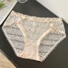 Lace Underwear Women's Pure Cotton Antibacterial Ice Silk Traceless Summer Mid Waist Sexy Girl Triangle Shorts