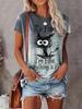 Dandelion Print Women's O-neck T-shirt Urban Street Fashion Women's Loose T-shirt Everyday Casual Elegant Short-sleeved Top