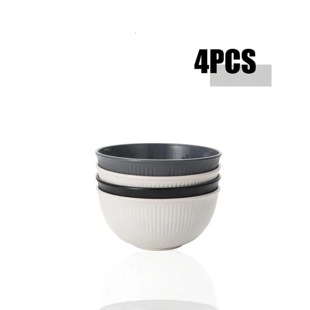 4/12 Stück Leichte Müslischalen aus Weizenstroh Unzerbrechliches Abendessenschalen-Set Spülmaschinen- und Mikrowellengeeignet Umweltfreundliches Komplettes Geschirr