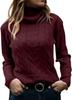 2026 Autumn/Winter Retro High Neck Solid Color Knit Sweater for Women