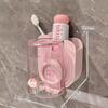 Punch-Free Toothbrush Holder Plastic Toothbrush Cup Set Gargle Cup Storage Rack  Bathroom Accessery