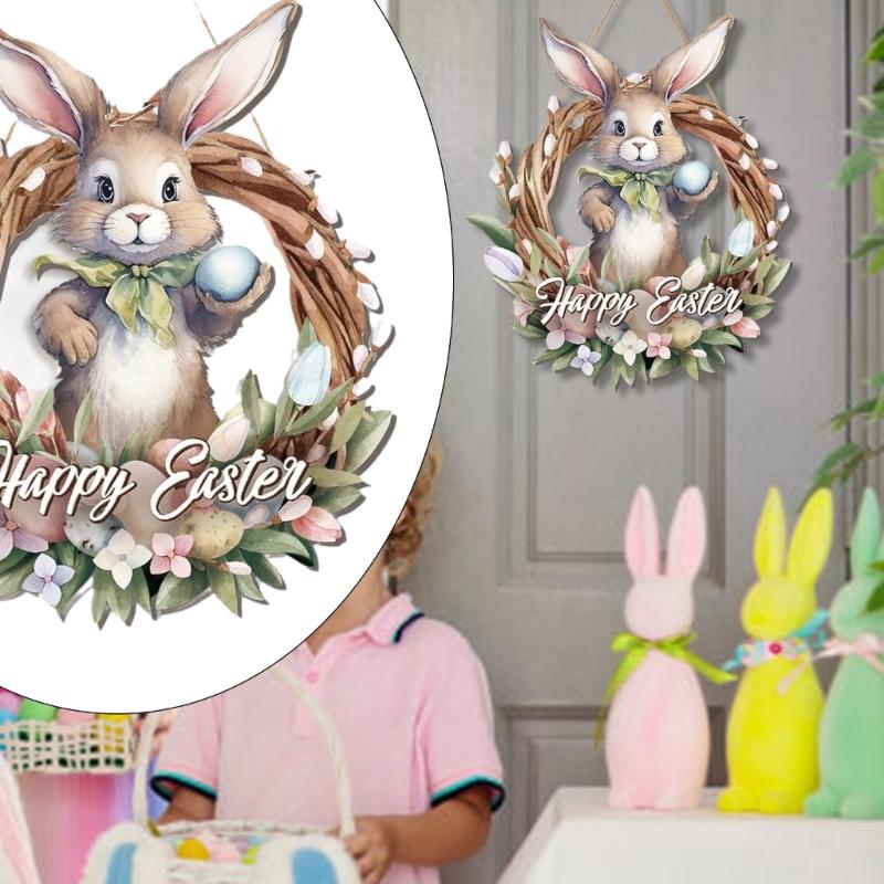 Oster-Türdekoration Osterhase Hängendes Ornament für Zuhause Frohe Ostern Türhänger Anhänger Osterdekoration