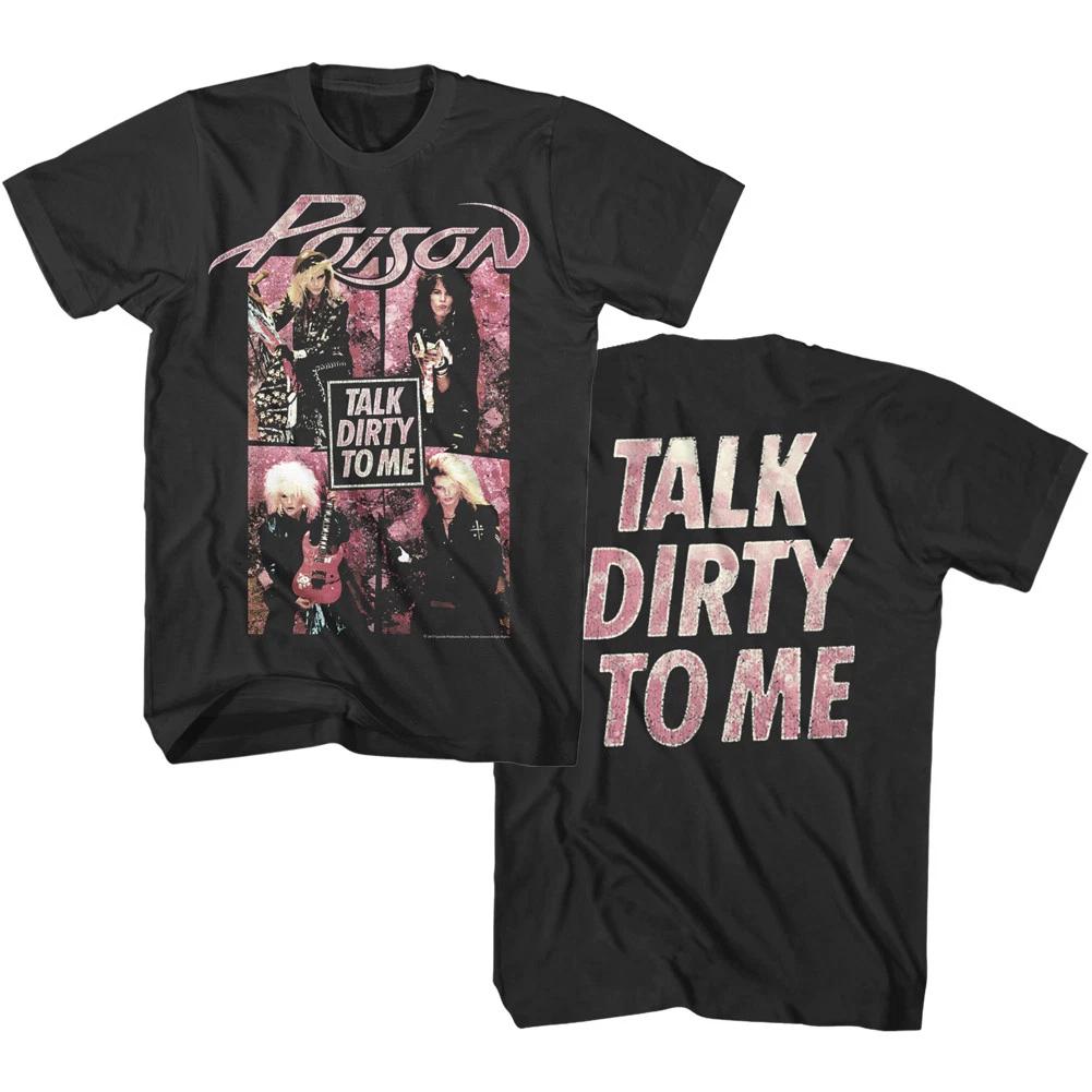 

Poison Talk Dirty To Me Vintage T Shirt Rock Band Photo Album Tour Merch Men s and Women s Same Crew Neck Pure Cotton T-shirt 4XL