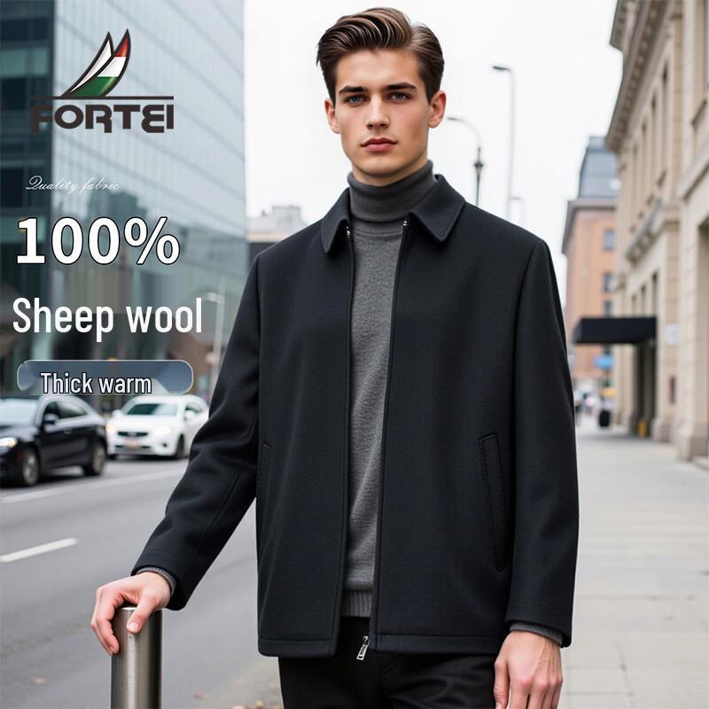 Futing Men s 100% Wool Thickened Business Jacket 50
