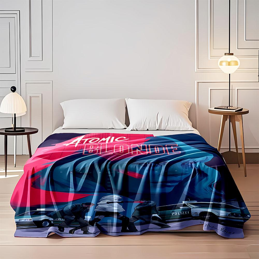 Bold, neon-toned portrait with action scene and graphic text overlay. for all seasons blanket lunch break throw gift