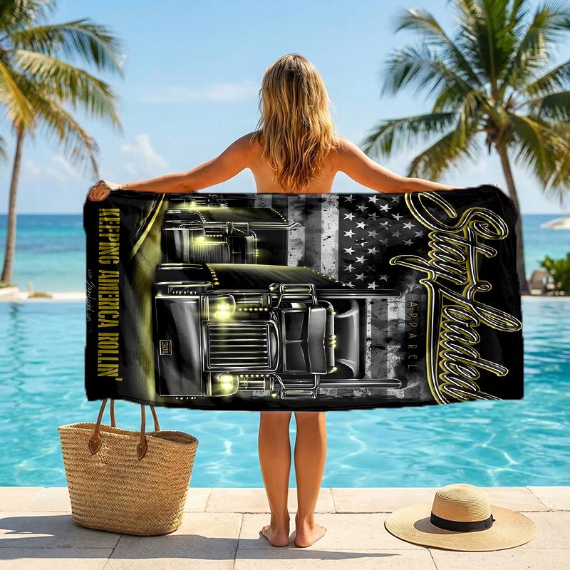 Truck Driver Fashion Beach Towel: Ideal for Summer Adventures Soft, absorbent and quick drying suitable for swimming and bathing