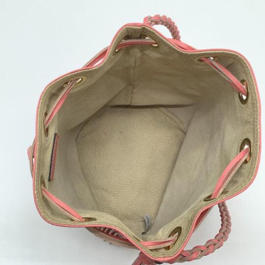 J&M DAVIDSON Handtasche Semi Umhängetasche Leder Rosa Carnival Kordelzug Fransen