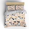 Cartoon Dog Doodle Pattern Pattern Duvet Cover Set Digital Print Colorful Polyester Bedding with Zipper Closur for Kids Gifts