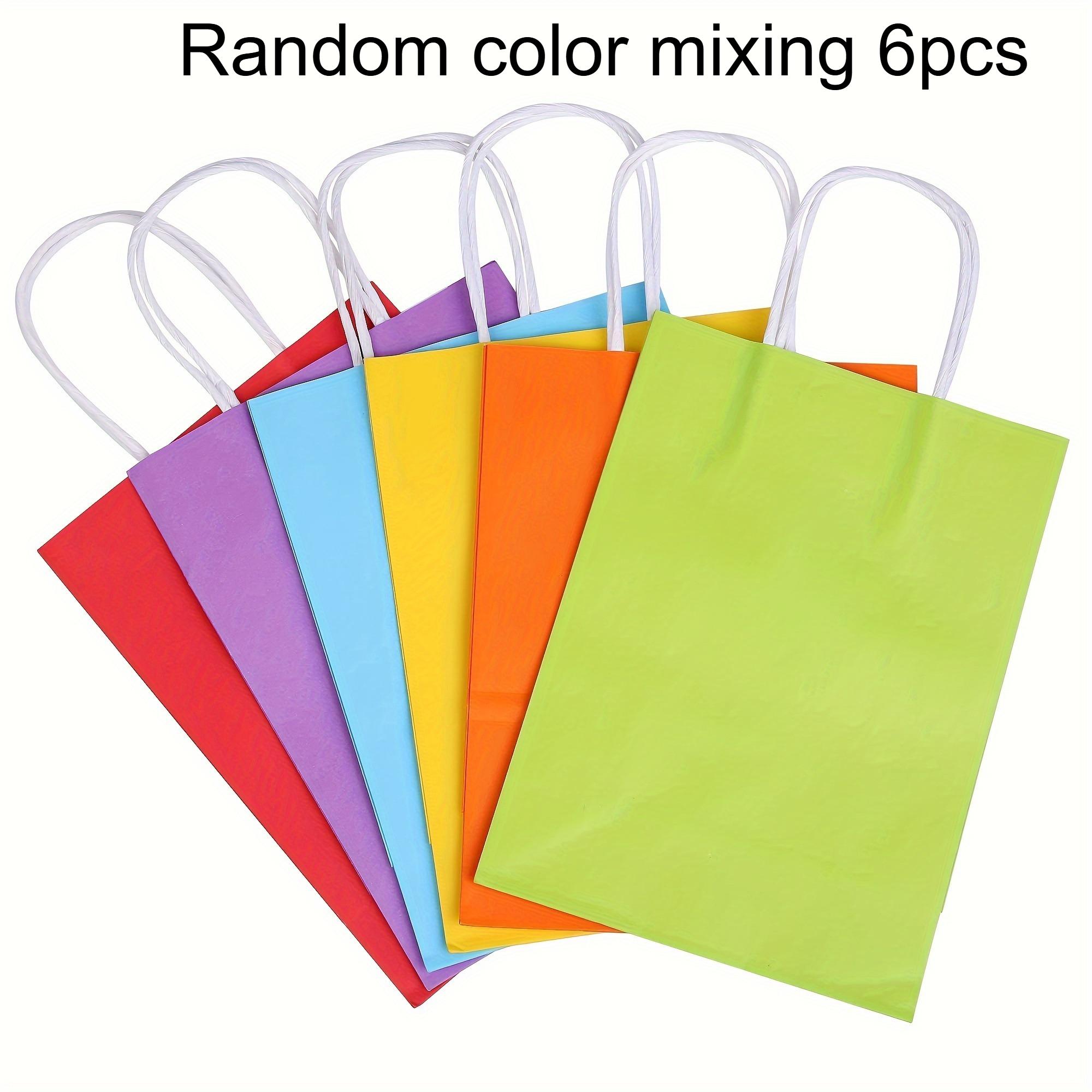 

6pcs Kraft Paper Handbags, Small Gift Bags - Durable, Reusable, and Stylish Shopping Totes with Handles, Perfect for Groceries