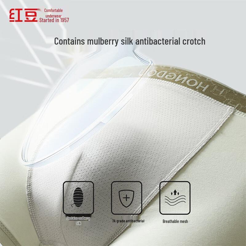 Hongdou Men's 7A Antibacterial Mesh Boxer Briefs 4-Pack