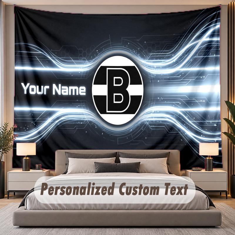Custom Name Text Tapestry Borussia Mönchengladbach Personalized Polyester Wall Tapestry For Bedroom And Room