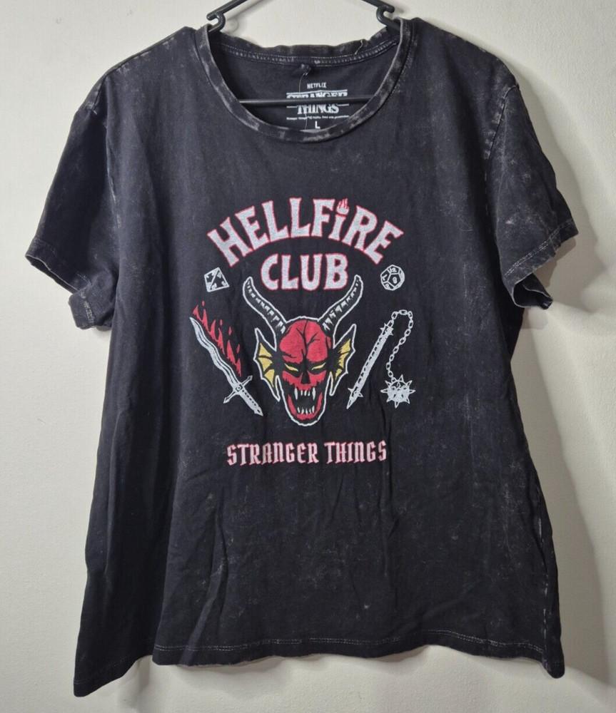 Stranger Things Hellfire Club Character TShirt Tee Women039s Size L BNWT Netflix Unisex T-Shirt XXXXL