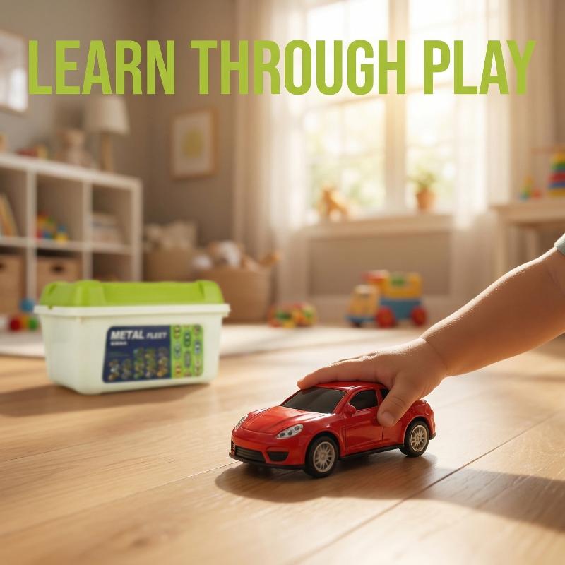 10/30/50Pcs Random Mini Alloy Car Model Diecast Cars Toys With Storage Box Christmas Gift For Kids Sliding Inertia Vehicle Toys