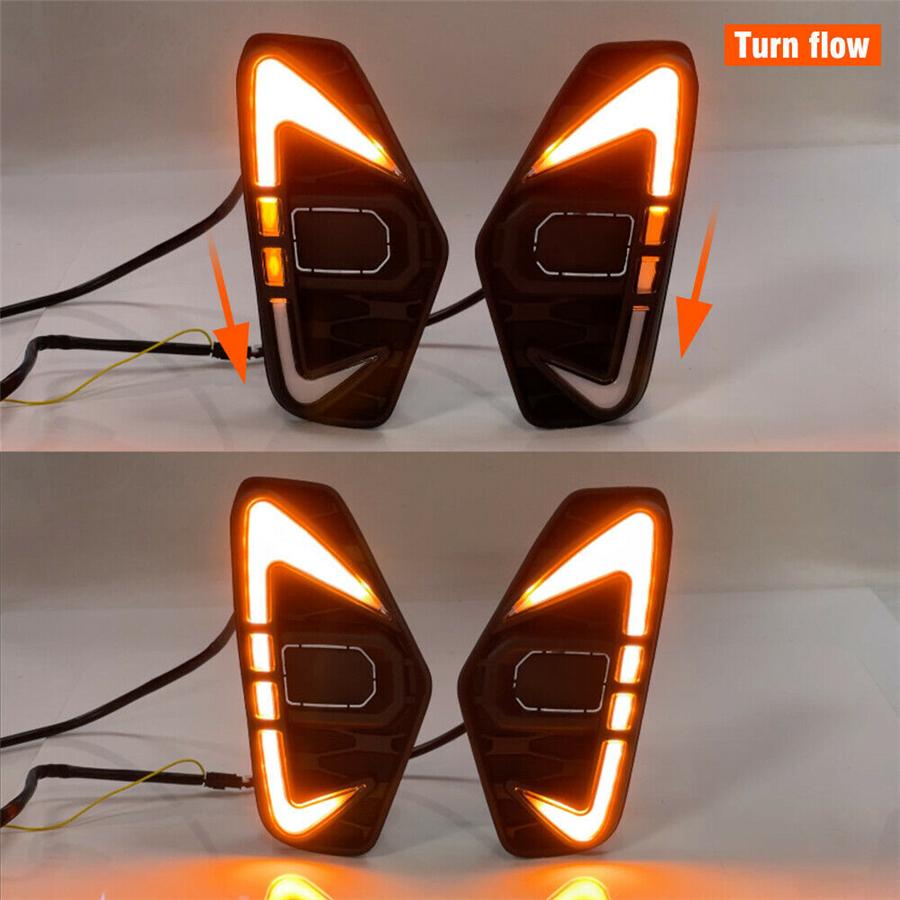2x LED DRL Kjørelys Tåkelys Blinklys for Nissan Navara 2020-22