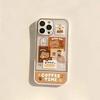 2023 New For iPhone 11 12 13 14 15 Pro Max XS XR 7 8 Plus Phone Case Transparent Silica Gel Lnvisible Stand Coffee Bear Pattern