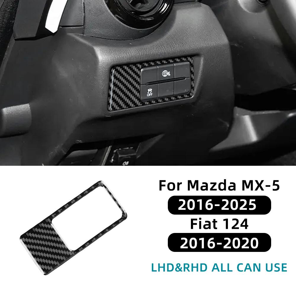 

Настоящая мягкая карбоновая наклейка для Mazda MX-5 MX5 Miata Roadster ND ND2 MK4 2015-2025 / Fiat 124 2016-2020, переключатель фар автомобиля