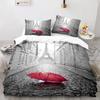 Paris Eiffel Tower Bedding Set City Landscape Duvet Cover European Style Quilt Cover Pillowcases Adults King Queen Full Twin