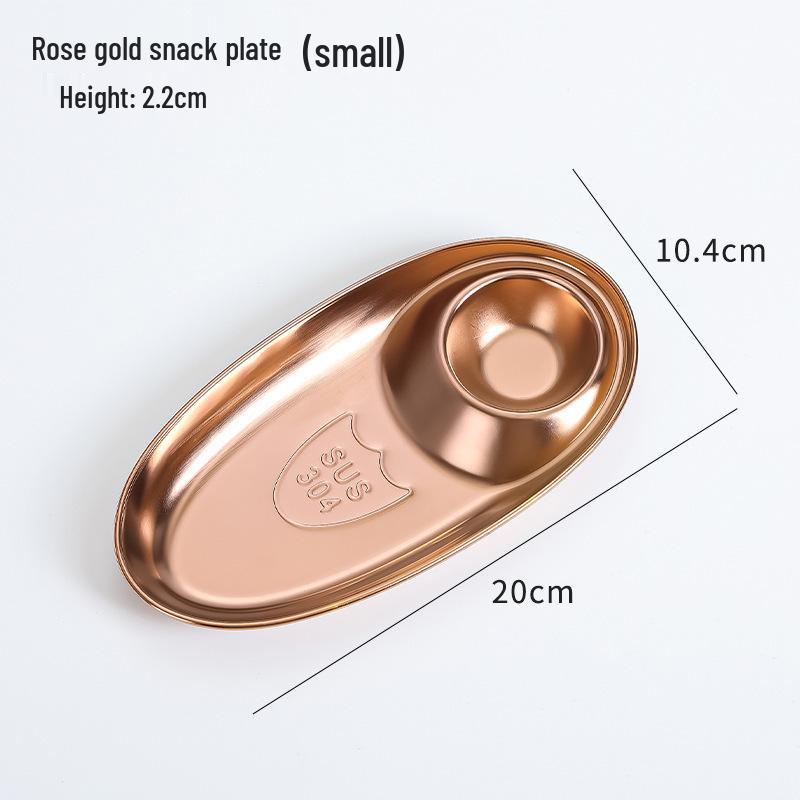 304 Stainless Steel Snack & Dipping Plate for Fried Foods