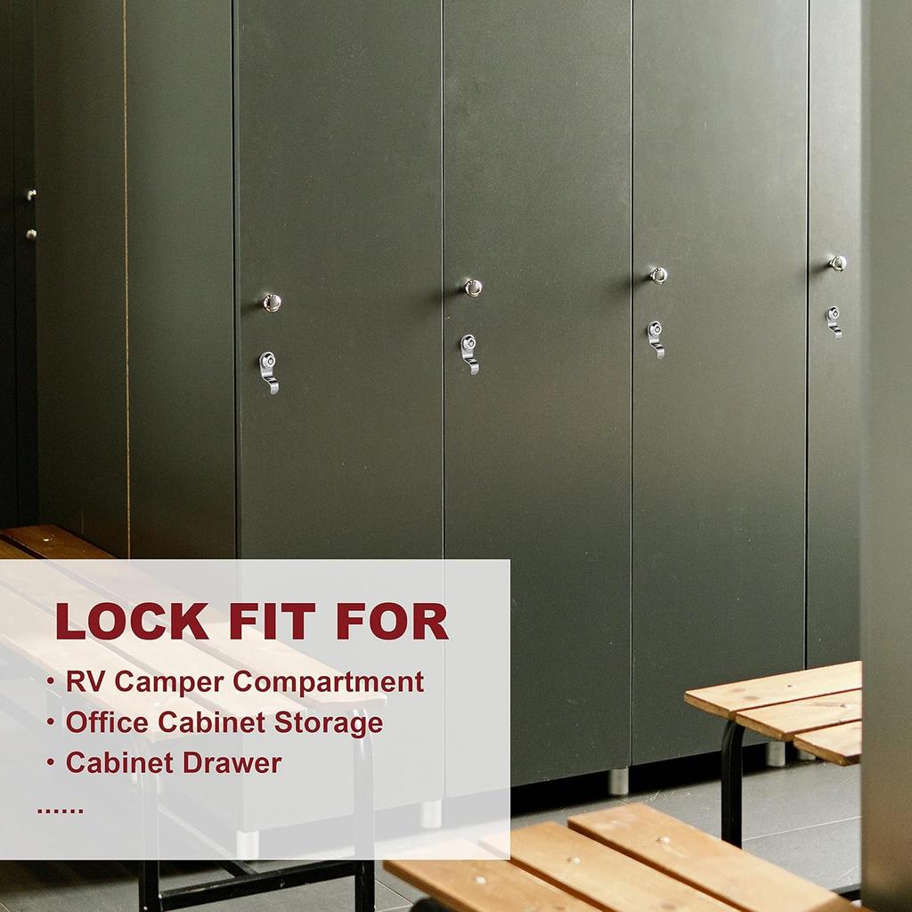 RV Locks For Storage Door 7/8 Inch, RV Compartment Locks For Camper Travel Trailer Cabinet With Keys 7/8", Pack Of 6 Locks With 6 Keyed Alike With