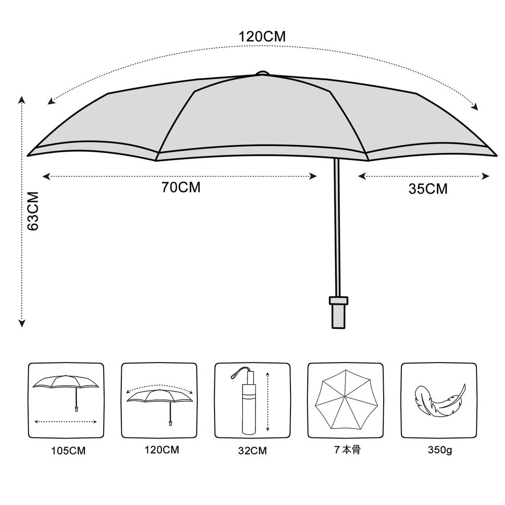 Wytrzymały składany parasol idealny na słońce i wiatr, wytrzymały, idealny na i podróże, duży, męski, na deszcz 60cm, zestaw 7-elementowy, - Lekki,