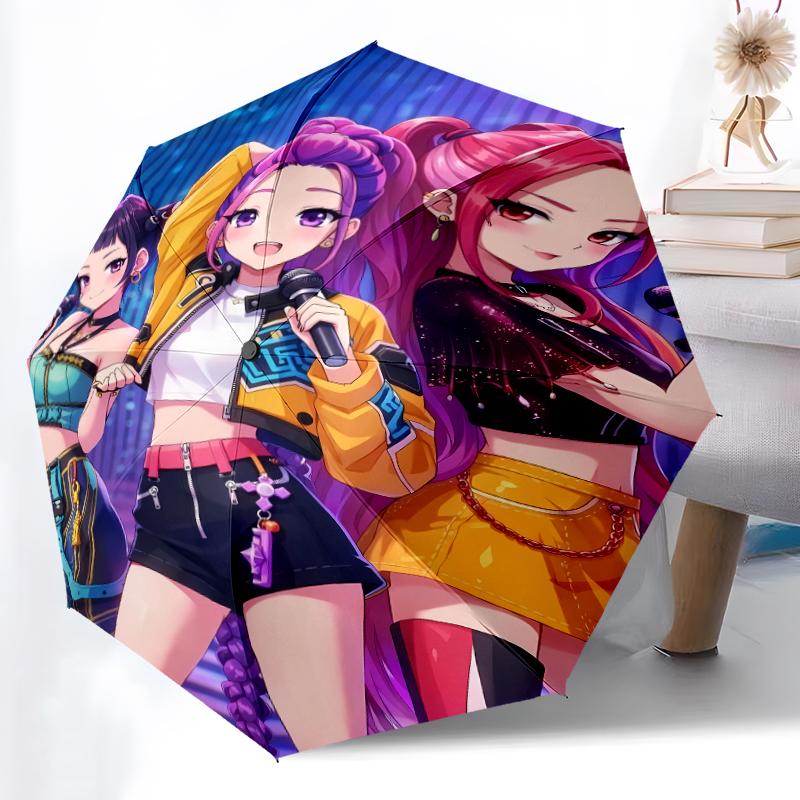 Printed Demon HunterPrinted Folding Umbrella,Outdoor,Leisure,And Travel Umbrella,Durable Umbrella Fabric,Birthday And Holiday Gift