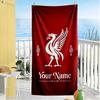 Liverpool FC Logo Personalisierter Name Strandtuch Superweiches Mikrofaser Schnelltrocknendes Gewebe