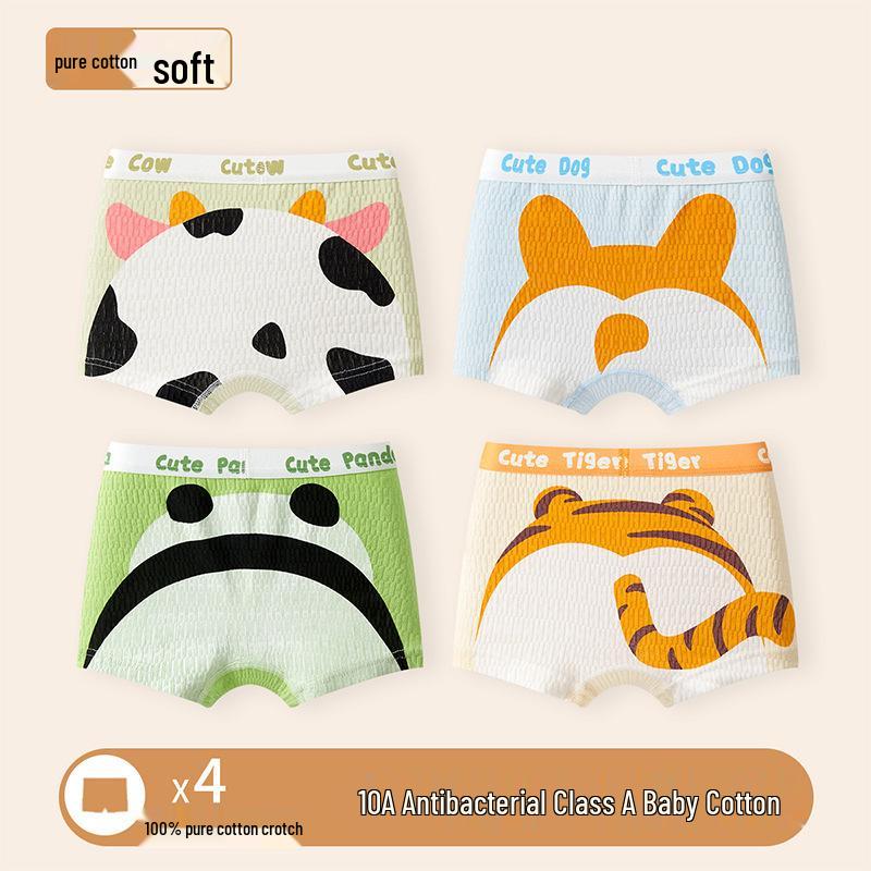 

Children s 100% Cotton Boxer Briefs, Antibacterial, Plus Size for Boys (Ages 10+) XL (40-49 jin)