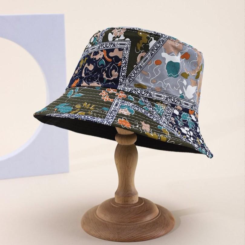 Spring Summer Retro Ethnic Bohemian Print Bucket Hat Travel Basin Hat Sun Visor Hat