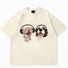 T-Shirt Women'S Fashion Summer Men'S Women'S Unisex Hip Hop Cute Cat Harajuku Y2K Printing Leisure Outdoor Fitness Cotton