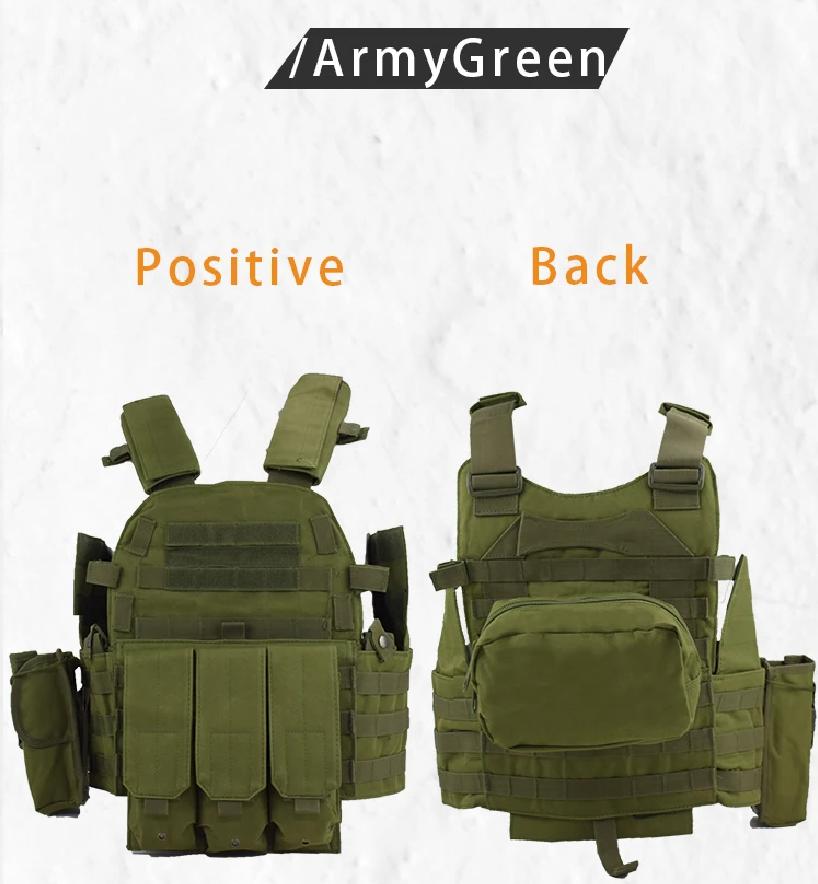 6094 Military Combat Army Wargame VestNylon Pouch Molle Gear Tactical Vest Body Armor Hunting Plate Carrier Airsoft Accessories