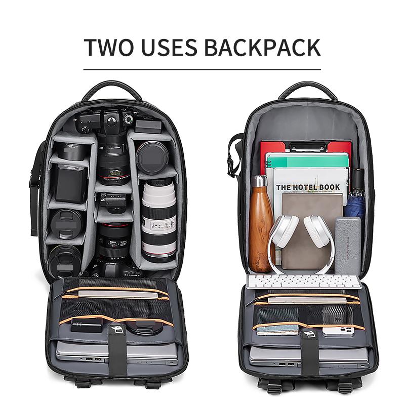 Men Travel Professional SLR Camera Backpack With Tripod Bracket Detachable into a 40L Travel Waterproof 16 Inch Laptop Backpack
