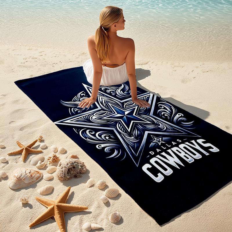 1 Stück Dallas Cowboys Strandtuch, Bequem und Dick, und Schwimm-/Bade-/Picknick-/Campingtuch, Geeignet für Strand am Meer