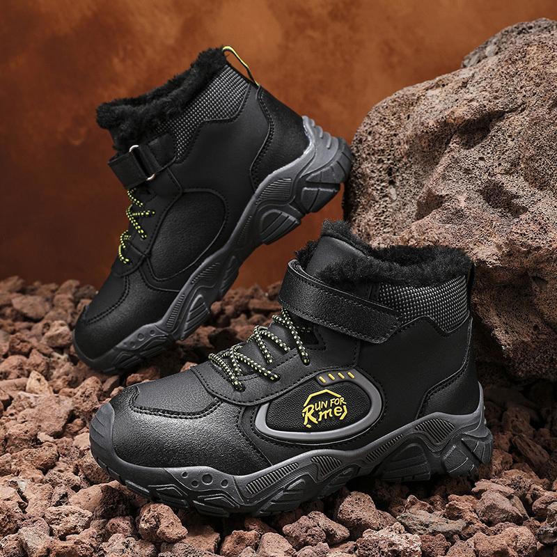 Kinder warme Schneestiefel Kinder Winter Baumwolle Schuhe rutschfeste Schnee im Freien warme Plüschstiefel High Top warme pelzige Schuhe wasserdichte warme Turnschuhe