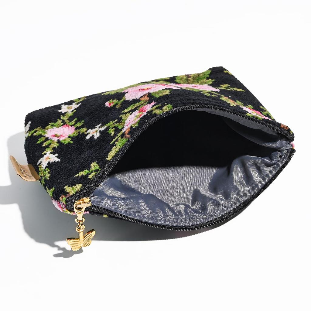 Feiler Small Item Cosmetic Black Pouch, Case, Pouch, AMELIE,