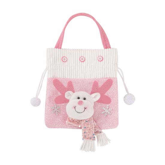 Yousheng 1/2/3Pcs Christmas Gift Bag Santa Claus Snowman Reindeer Design Festive Theme Xmas Candy Bag with 3D Embroidery Party Decoration