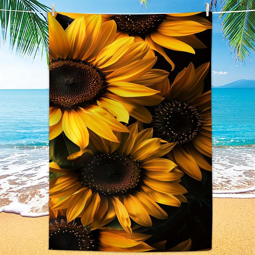 Colorful Mandala Pattern Beach Towel, Exotic Geometric Art Quick-Dry Sand-Free Microfiber Bath Towel for Yoga, Swim and Travel