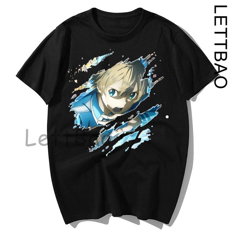 Spring Summer Novelty T Shirt Tops Harajuku Tees Anime Fashion Sword Art Online Sao Tshirt