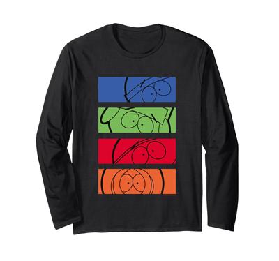 South Park Stan Kyle Cartman & Kenny Color Pop Art Long Sleeve T-Shirt