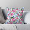 Small Chinoiserie Flowers Leaves Square Pillowcase Polyester Linen Velvet Creative Zip Throw Pillow Case Home Cushion Cover 18"